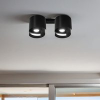 Deckenlampe Schwarz Metall Design rund 2x GU10 Deckenlampe Schwarz Metall Design rund 2x GU10 von Emibig