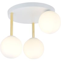Deckenlampe Weiß Gold 3x E14 Glas Metall blendarm von Emibig