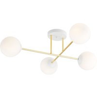 Deckenlampe Weiß Gold aus Glas Metall 4-flammig von Emibig