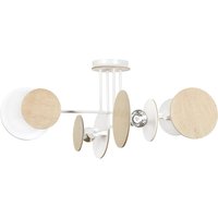 Deckenlampe XXL Weiß Metall Holz Design 4x E27 von Emibig