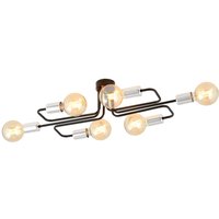Deckenlampe flach Metall 6-flammig Retro 55 cm lang von Emibig