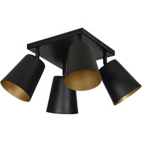 Deckenlampe flexibel Schwarz Gold 4-flammig 4x E27 von Emibig
