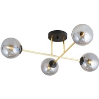 Deckenleuchte ANNETTA Metall Rauchglas Kugel Schirme von Emibig