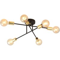 Deckenleuchte Metall 6-flammig Retro Schwarz Gold Deckenleuchte Metall 6-flammig Retro Schwarz Gold von Emibig