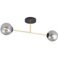 Deckenleuchte Rauchglas Metall 55 cm 2-flammig von Emibig