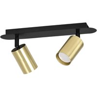 Deckenleuchte Schwarz Gold 2 flammig GU10 ELLIOT von Emibig