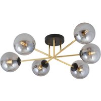 Deckenleuchte Wohnzimmer 75 cm 6x E14 Glas Metall von Emibig