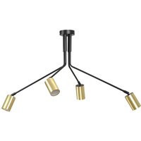 Deckenspot Schwarz Gold 4x GU10 Modern verstellbar von Emibig