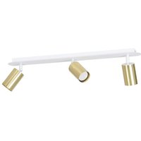 Deckenstrahler 3 flammig GU10 Schwarz Gold Ø8cm Metall von Emibig