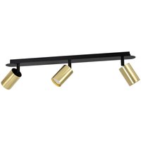 Deckenstrahler Schwarz Gold 72 cm lang 3x GU10 von Emibig