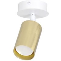 Deckenstrahler Weiß Gold klein Ø8cm schmal GU10 von Emibig