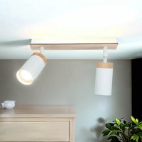 Deckenstrahler Weiß Skandinavisch mit Holz 2x GU10 von Emibig