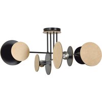 Design Deckenlampe XXL Schwarz Metall Holz 4x E27 von Emibig