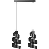 Design Hängelampe Schwarz Metall 2-flammig E27 Design Hängelampe Schwarz Metall 2-flammig E27 von Emibig