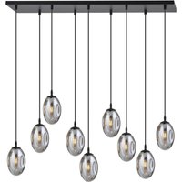 Große Hängeleuchte Glas Schirme9x E14 100 cm dekorativ von Emibig