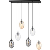Hängelampe 6-flammig Rauchglas 70 cm breit CARLU von Emibig