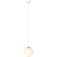 Hängelampe Weiß Gold E14 Glas Kugelschirm Ø 14 cm von Emibig