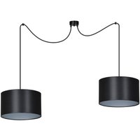 Hängeleuchte verstellbar Schwarz Silber Stoff Modern von Emibig