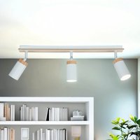 Langer Strahler Wohnzimmer L:72cm Weiß mit Holz GU10 Langer Strahler Wohnzimmer L:72cm Weiß mit Holz GU10 von Emibig