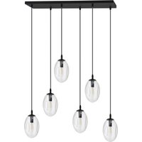Pendelleuchte Glas 70 cm breit Schwarz Transparent E14 von Emibig