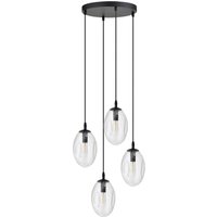 Pendelleuchte Glas Metall verstellbar 4-flammig E14 von Emibig