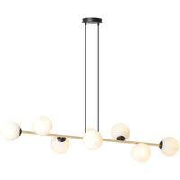 Pendelleuchte lang 140 cm E14 in Schwarz Weiß Gold von Emibig
