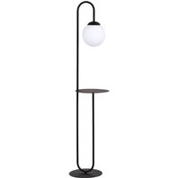 Stehlampe 150 cm mit Ablage E14 Schwarz Weiß Kugelschirm von Emibig