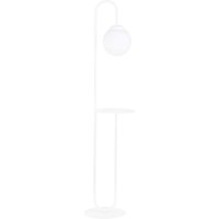Stehleuchte Weiß 150 cm klein Glas Kugelschirm Ablage von Emibig