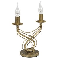 Tischleuchte Gold Metall Rustikal 2-flammig Kerzen Tischleuchte Gold Metall Rustikal 2-flammig Kerzen von Emibig