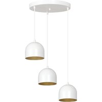 Weiße Pendelleuchte Metall 3-flammig rund Retro Weiße Pendelleuchte Metall 3-flammig rund Retro von Emibig