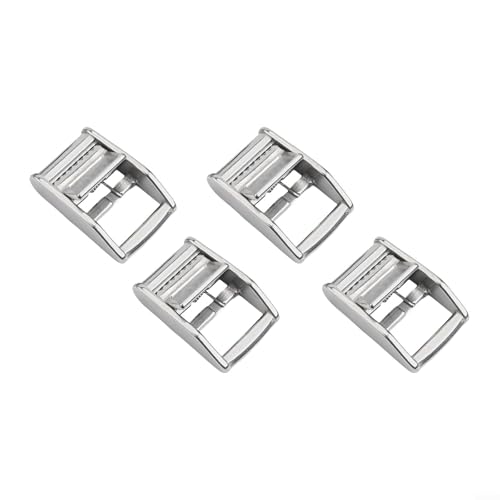 304 Edelstahl-Nockenschnallen, 4 Stück, für 25 mm Gurte, perfekt für Outdoor-Ausrüstung von Emiif
