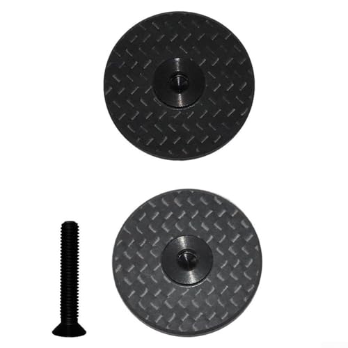3K Kohlefaser-Kappe für Rennrad, Gabel, 1 1/8, leichtes Design mit Ti-Schrauben (3K UD Kappe + Titanschraube) von Emiif