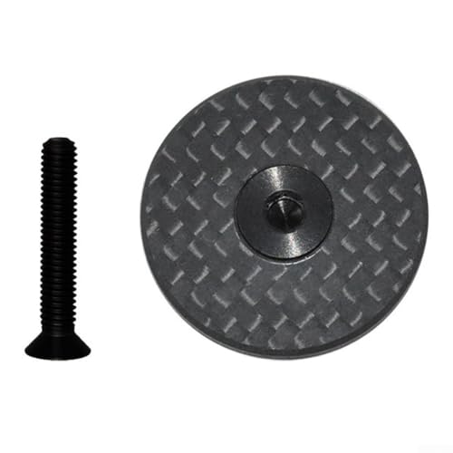 3K Kohlefaser-Kappe für Rennrad, Gabel, 1 1/8, leichtes Design mit Ti-Schrauben (3K matte Kappe + Titanschraube) von Emiif