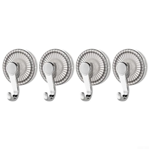 4 wasserdichte Saugnapf-Haken, 3 kg Haltekraft, perfekt für Küche und Badezimmer, wiederverwendbar und einfach zu bedienen (grau) von Emiif