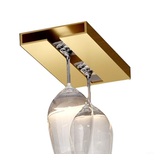Aluminium-Stielglas-Halter für unter dem Regal, Weinglas-Aufbewahrung, elegantes Küchenzubehör (goldfarben) von Emiif