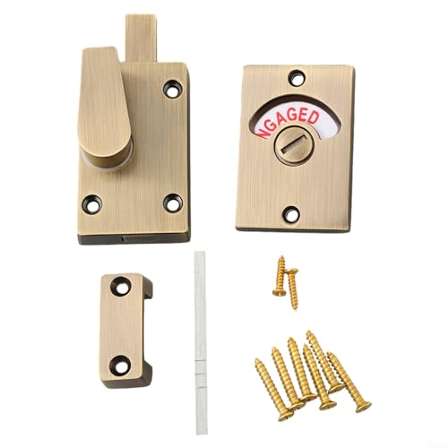 Badezimmer-Toilettenschloss Bronze Indikator Bolt Vacant Engaged with Keep and Fixing for Bathroom WC Toilet Door Lock von Emiif