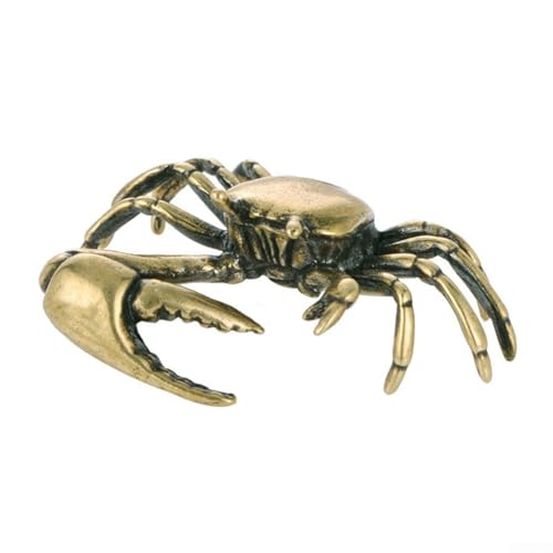 Einzigartige Messing-Krabben-Statue für Schreibtischdekoration, Mini-Tierfigur, perfekt für Natur-Innenräume und Sammler (3#) von Emiif