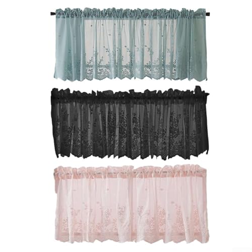 Eleganter kleiner Vorhang für Küchenfenster, balanciert Privatsphäre mit natürlichem Licht (schwarz) von Emiif
