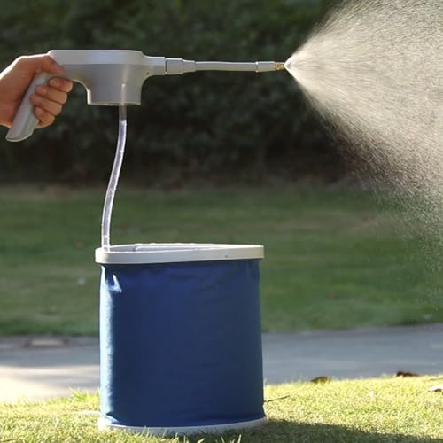 Elektrischer Luftpumpensprüher mit praktischer Wasserfüllung für effiziente Gartenarbeit (hellgrau) von Emiif