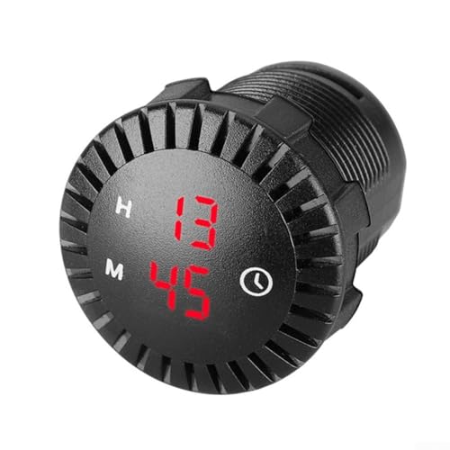 Elektronische Uhr mit Touchscreen, wasserdichtes Design für 12 V 24 V ATVs, Motorräder und Autos (rot) von Emiif