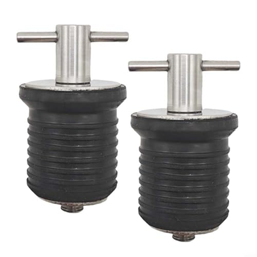 Emiif Abflussstopfen aus Edelstahl (2er-Pack) – 25 mm/28 mm, passend für Boote, Yachten und Kajaks, T-Griff-Design (48 mm Länge) von Emiif
