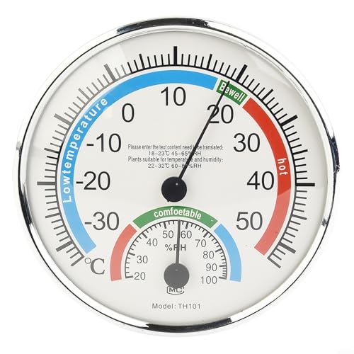Emiif Analog Thermo-Hygrometer Innen Thermometer Außentemperatur Luftfeuchtigkeit Monitor Raum Außenthermometer von Emiif