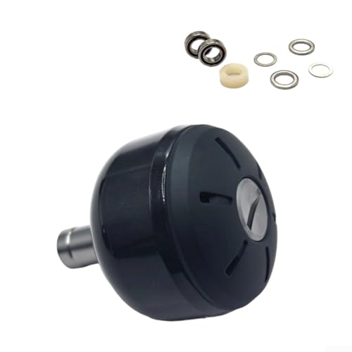 Emiif Angelrollenknauf mit Kohlefaser, kugelförmig, vergrößerter Griff für DAIWA für STELLA für Tatula-Serie, Rollen mit Kugellagern (grau) von Emiif