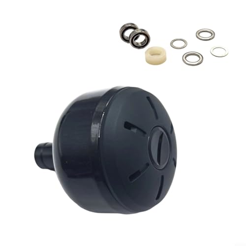 Emiif Angelrollenknauf mit Kohlefaser, kugelförmig, vergrößerter Griff für DAIWA für STELLA für Tatula-Serie, Rollen mit Kugellagern (schwarz) von Emiif