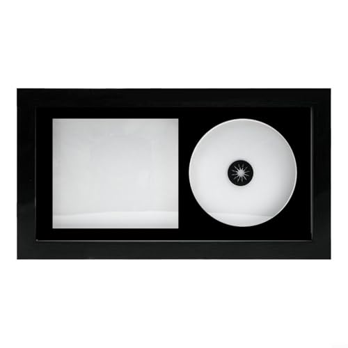Emiif CD-Doppelrahmen aus Massivholz, Wandhalterung, Bilderhalter, handgefertigte Musiksammlung, Vitrine mit transparenter Acryl-Schutzplatte von Emiif