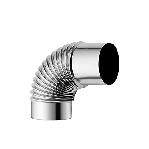 Emiif 90-Grad-Winkel-Kaminauskleidung aus Edelstahl, 90° gebogen, Multi-Rauchrohr, Ofenrohr, 60/70/80 mm Winkelrohr von Emiif