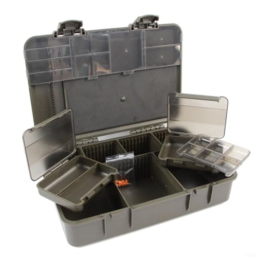 Emiif Karpfenangeln Aufbewahrungsbox Set mit 2 Gitterboxen und 1 + 6 Gitterbox Tackle Organizer mit Leitblechen für Angelausrüstung von Emiif
