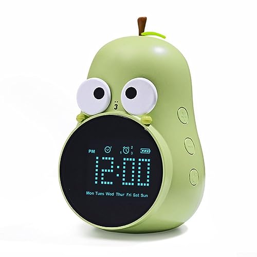 Emiif Kreative Digitale Birne Wecker Student Elektronische Uhr Niedliche Kleine Wecker Gesteuert Durch Ein Kleines Programm Mit Sechs Anpassbaren Klingeltöne-grün von Emiif