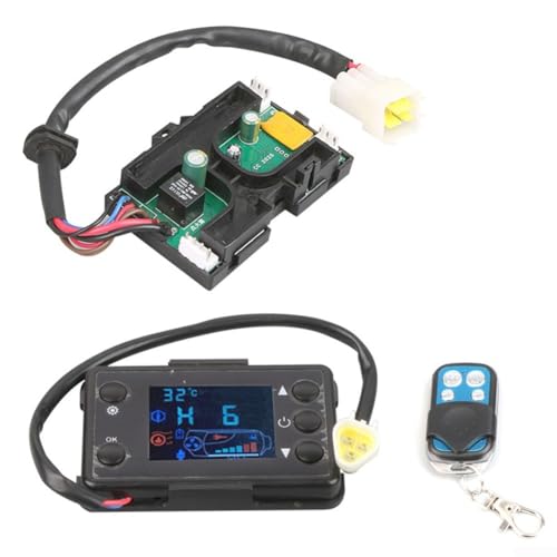 Emiif LCD-Schalter Standheizung Monitor mit 4-Tasten-Fernbedienung, Motherboard, für 3 KW 5 KW 8 KW Luft Diesel Standheizung (12 V) von Emiif