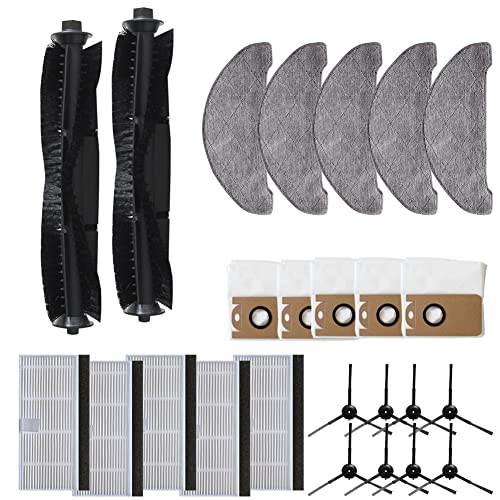 Emiif Main Side Brush Mop Pads Staubbeutel Filter Ersatz Set für Laresar L6 Pro für Ultenic T10 Roboter Staubsauger Kehrmaschine Zubehör Kit von Emiif